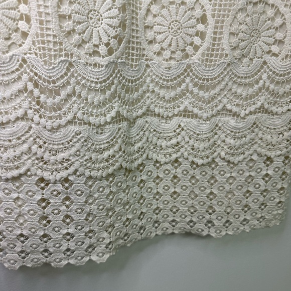 Yoana Baraschi Crochet Off‎ White Cream Lined Sleeveless Dress sz 4 - Picture 11 of 12